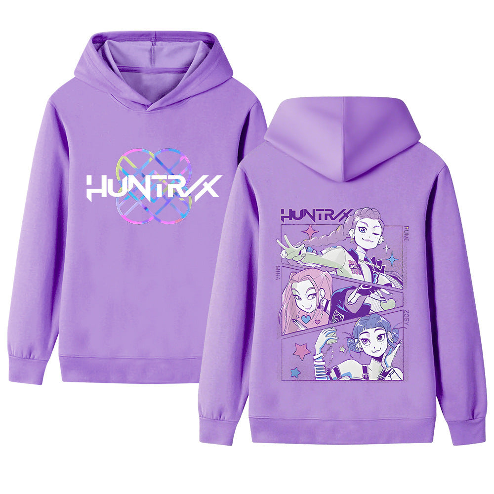 Damen Kapuzensweater Anime-Design Gemütlich Grau Eveloria - Eveloria