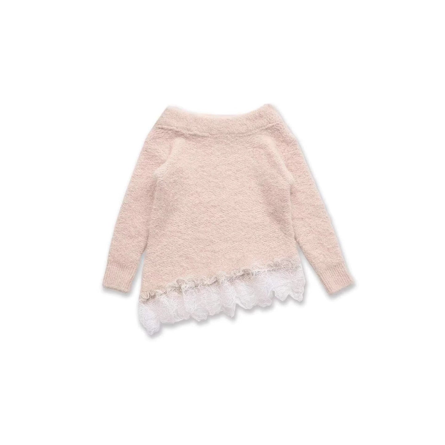 Damen Pullover Spitze Verspielt Eveloria