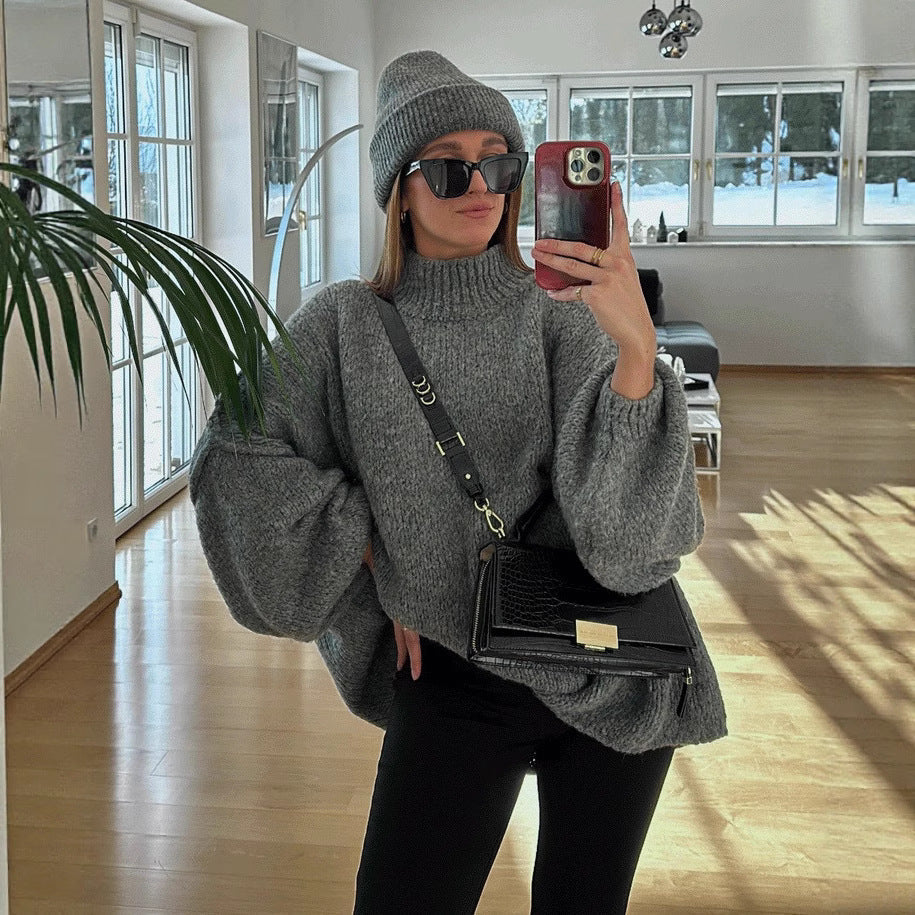 Damen Oversized Strickpullover Gemütlicher Schnitt Modern