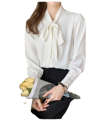 Damen Bluse mit Schleife Rüschen Details Elegantes Design