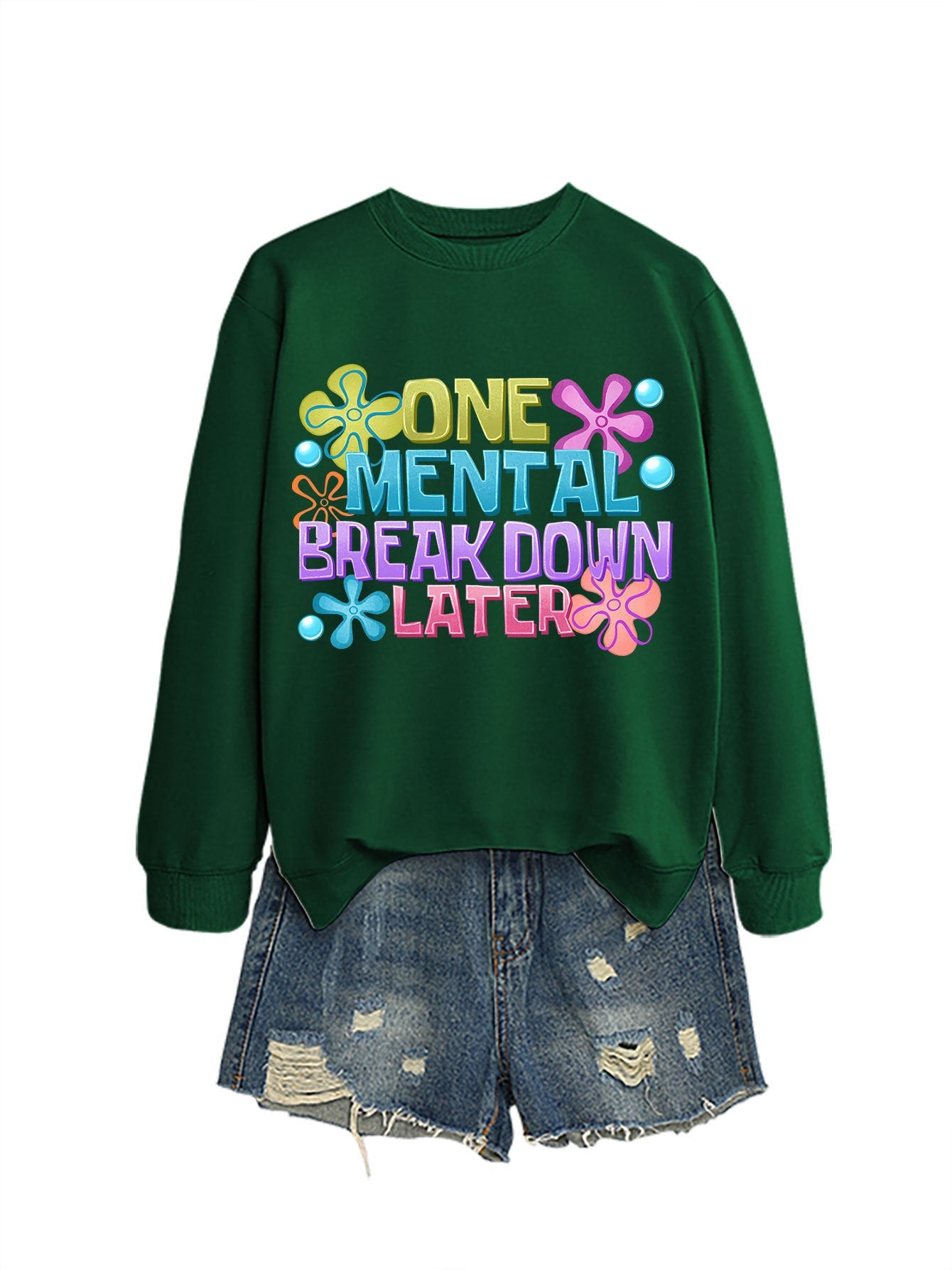Damen Sweatshirt Kreativer Aufdruck Eveloria Grau
