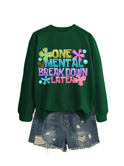 Damen Sweatshirt Kreativer Aufdruck Eveloria Grau