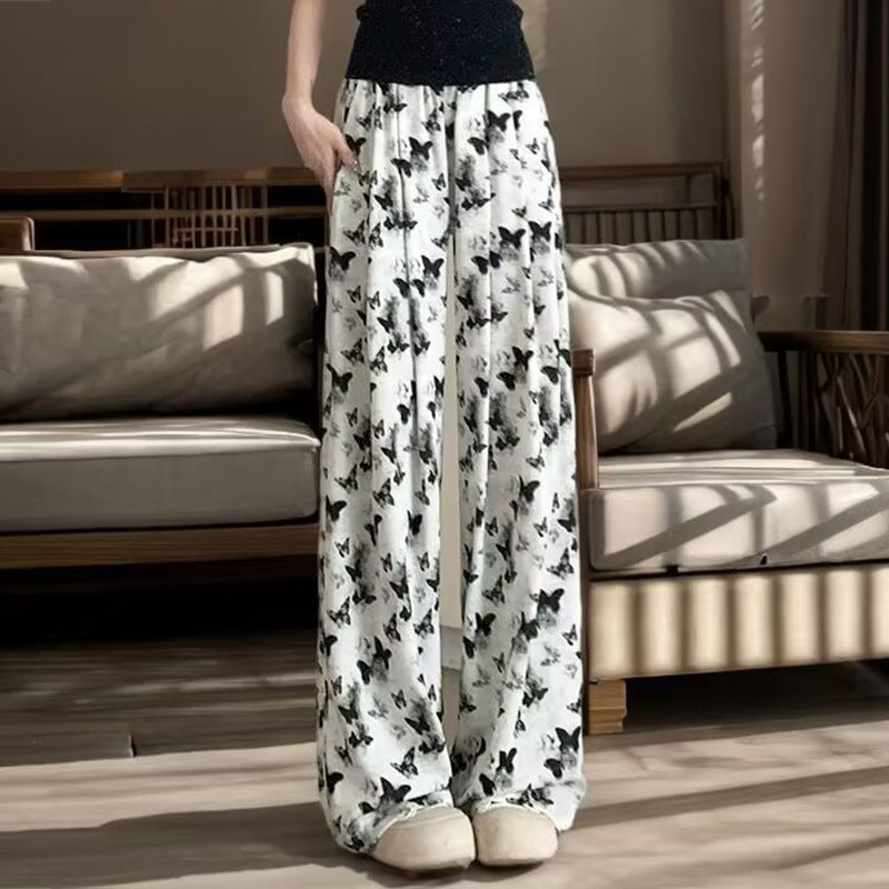 Damen Sommerhose Schmetterlingsmuster Bequem Eveloria - Eveloria