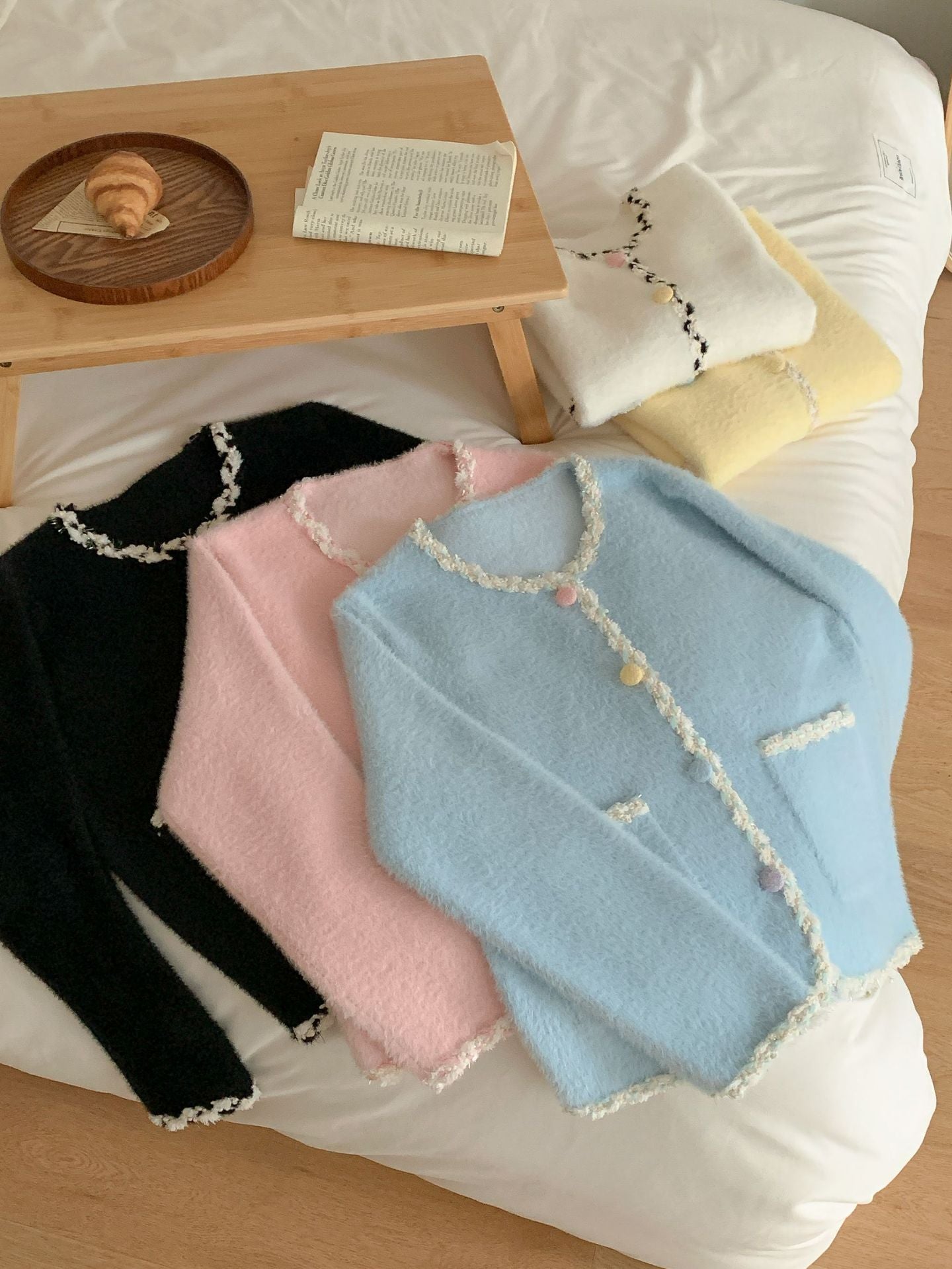 Damen Cardigan Kuschelig Bunt mit Taschen