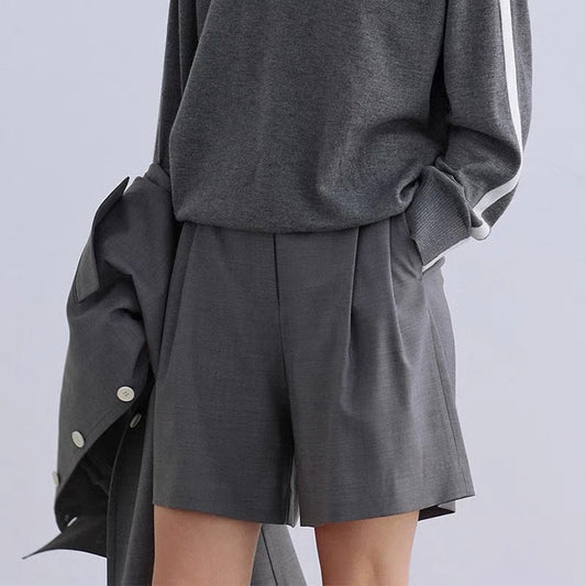 Damen Hotpants Hoher Bund Praktische Taschen Schwarz Eveloria - Eveloria