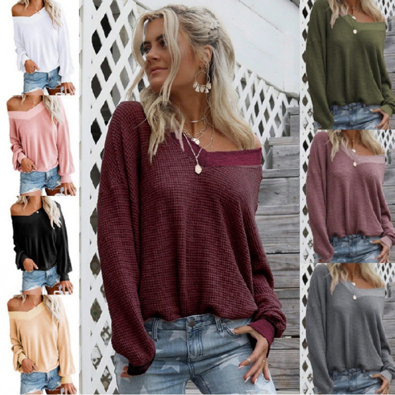 Damen Off-Shoulder Strickpullover Voluminöse Ärmel - Eveloria