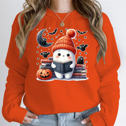 Damen Sweatshirt Halloween Motiv Bücherdesign