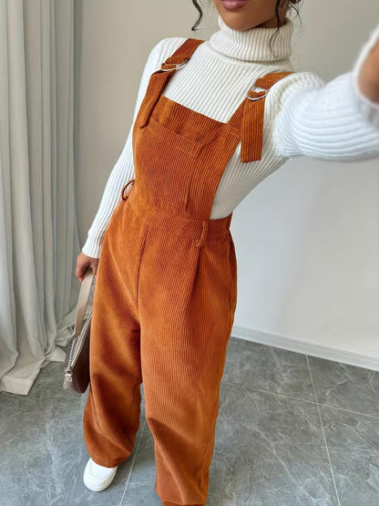 Damen Cord-Overall Lässig Geschnitten Eveloria