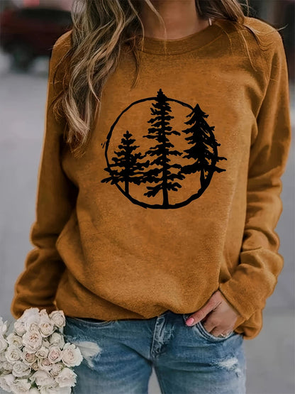 Damen Sweatshirt Cool Naturmotiv Lässiger Schnitt