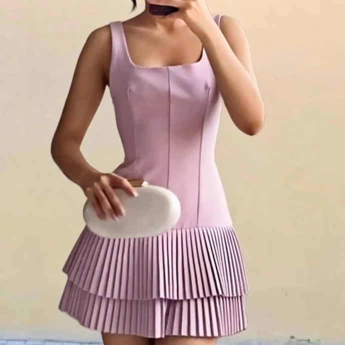 Damen Kurzkleid Rüschendetails Fließend Eveloria
