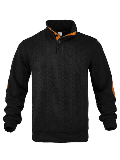 Herren Strickpullover Hoher Kragen Muster