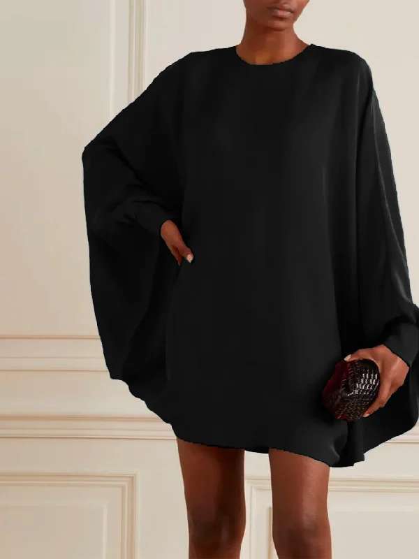 Damen Oversized Kleid Weit Ärmel Schwingender Saum Eveloria