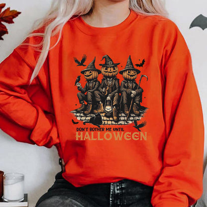 Damen Sweatshirt Halloween-Motiv Baumwolle Gemütlich Grau