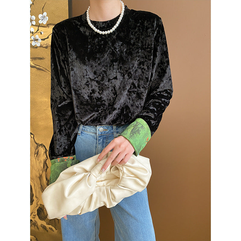 Damen Langarmshirt Velvet Elegant Eveloria