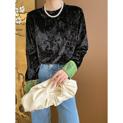Damen Langarmshirt Velvet Elegant Eveloria