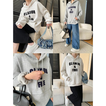Damen Kapuzenpullover Lässig Mit Schriftzug Eveloria
