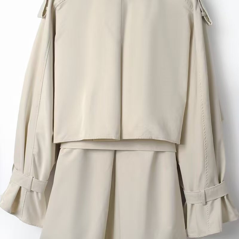 Damen Trenchcoat mit Gürtel und Oversized-Kragen Eveloria