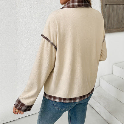 Damen Karojacke Modisch Lässig