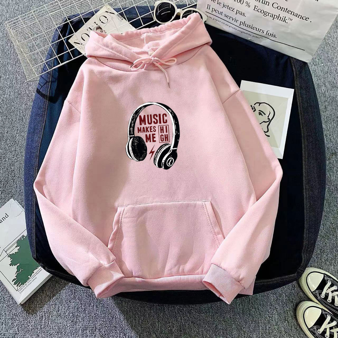 Damen Kapuzenpullover Musik-Design Eveloria