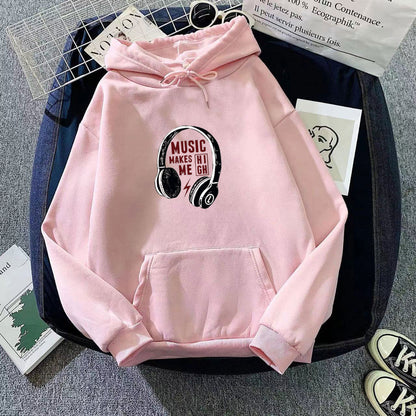 Damen Kapuzenpullover Musik-Design Eveloria