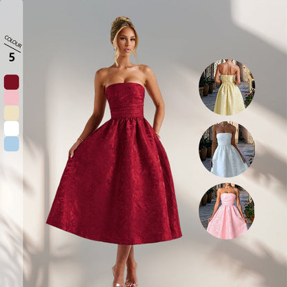 Damen Cocktailkleid mit Bustier-Oberteil und schwingendem Rock - Eveloria
