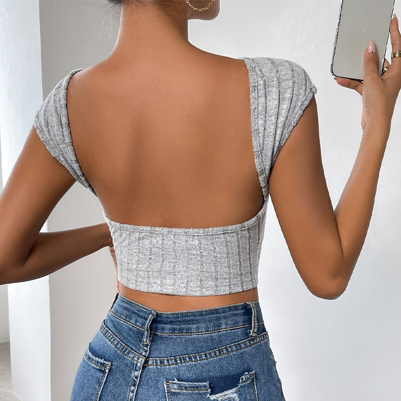 Damen Ripp-Oberteil Weiches Material Figurbetont Eveloria