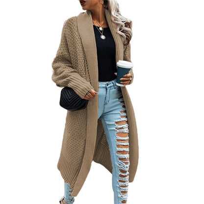 Damen Cardigan Grobstrick Lässiger Schnitt Elegante Maschenstruktur