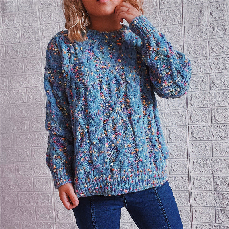 Damen Grobgestrickter Pullover Bunt Eveloria
