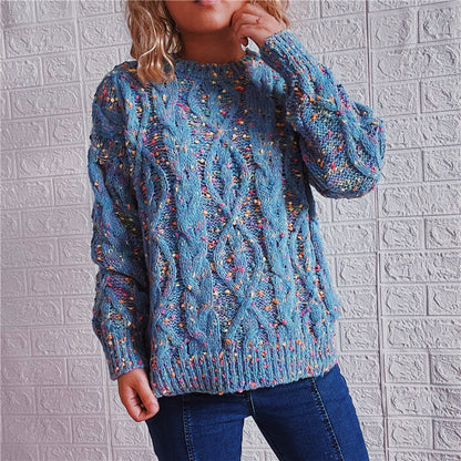 Damen Grobgestrickter Pullover Bunt Eveloria