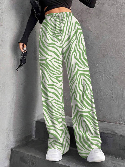 Damen Plissee-Hose Weit mit elastischem Bund und Taschen