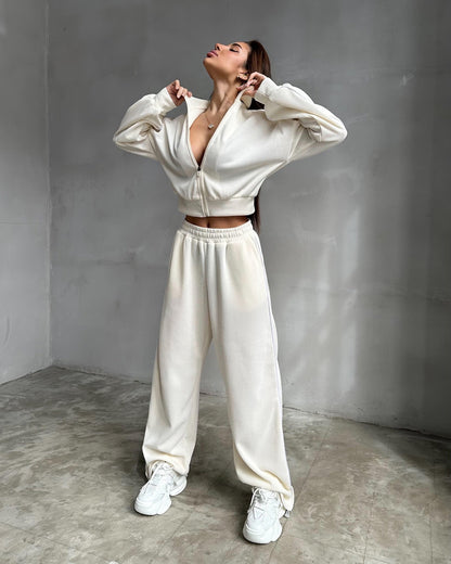 Damen Loungewear-Set Kapuze Weite Passform Eveloria