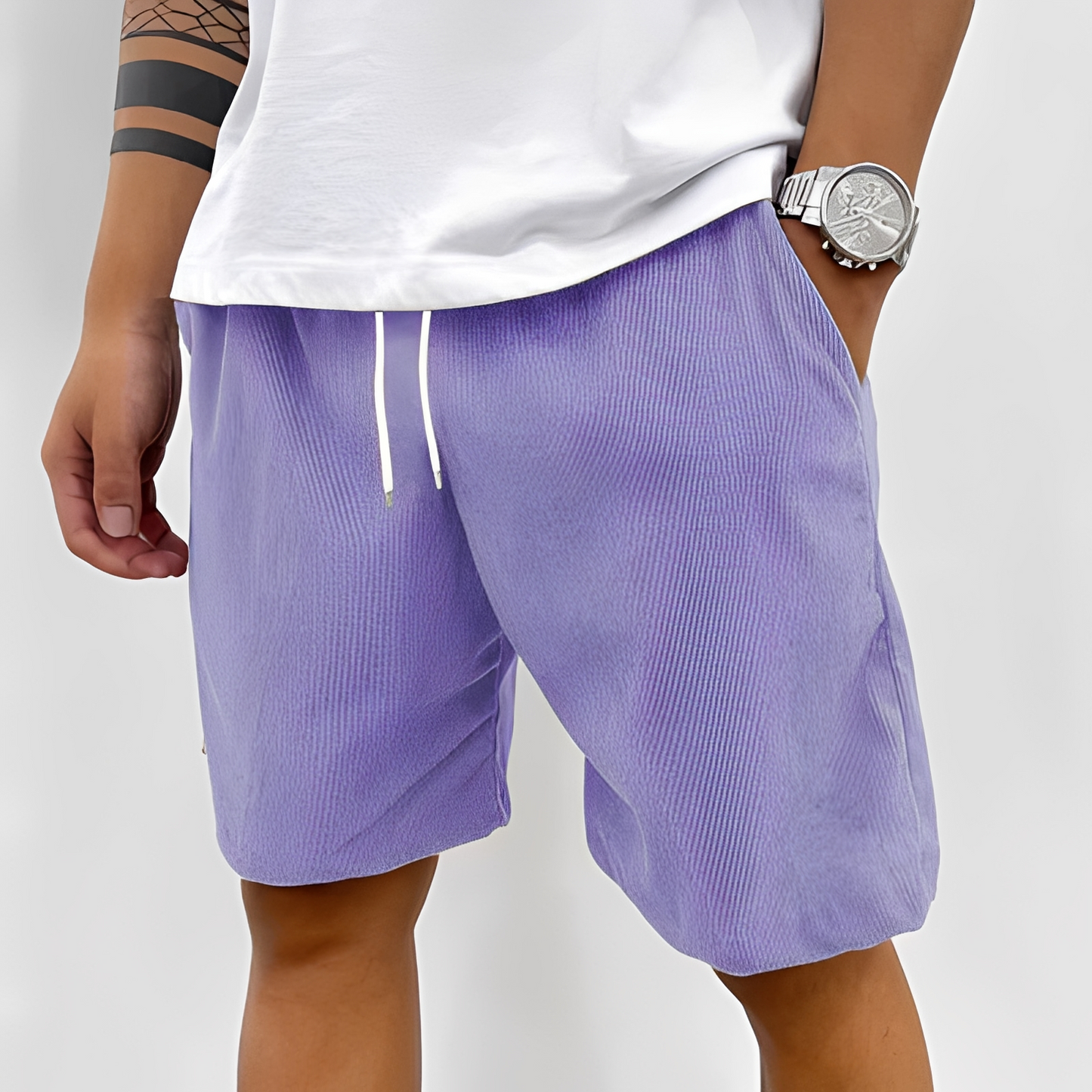 Herren Sommer-Shorts Verstellbar Leicht Beige