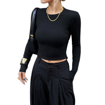 Damen Langarmshirt Rippstruktur Figurbetonter Schnitt Eveloria