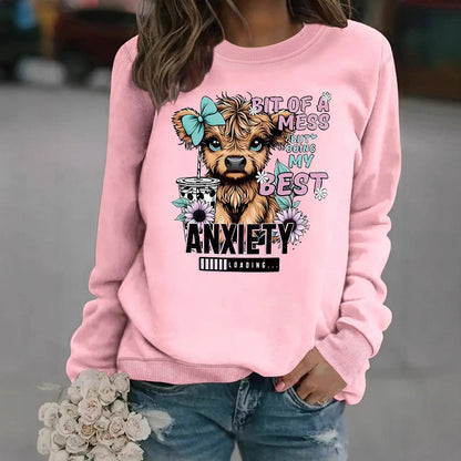 Damen Sweatshirt Hundedesign Weiss