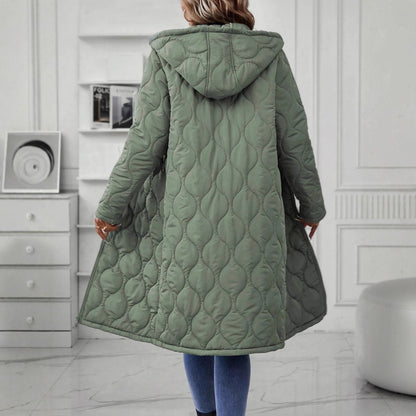 Damen Kapuzenjacke Langer Ärmel Elegante Steppung Eveloria