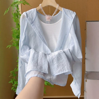 Damen Sommerjacke Leicht Rüschendesign Eveloria