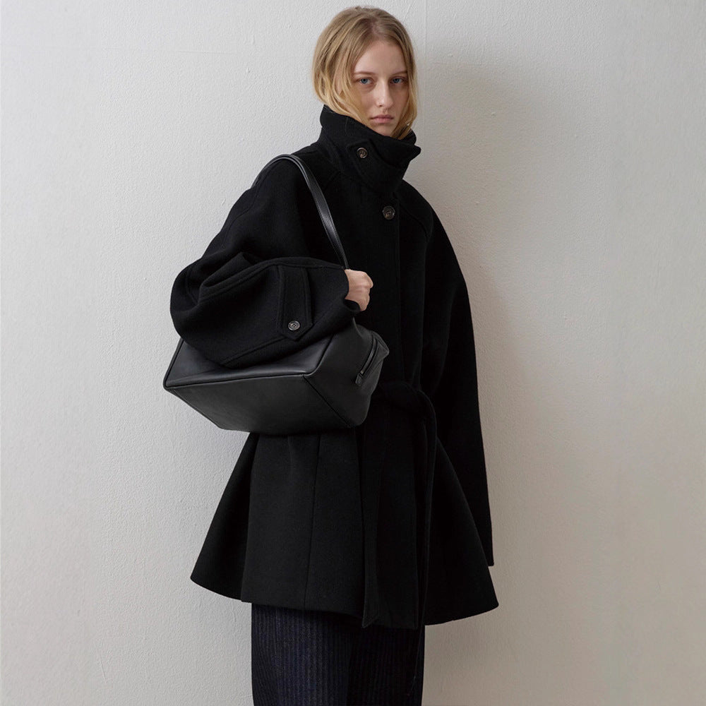 Damen Wollmantel Gesteppt Elegant Kragen Eveloria