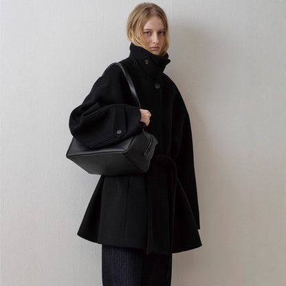 Damen Wollmantel Gesteppt Elegant Kragen Eveloria