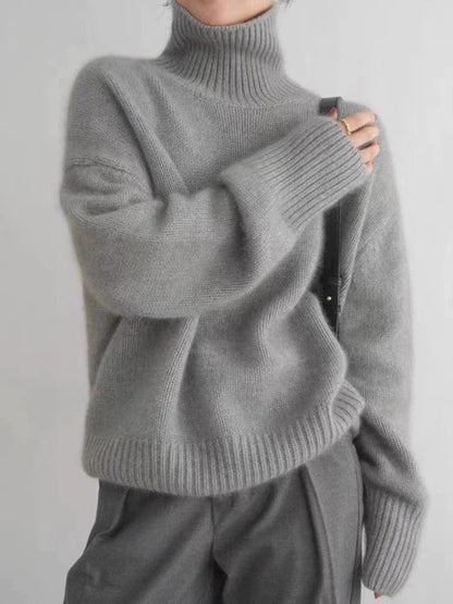 Damen Rollkragenpullover Wolle Eveloria