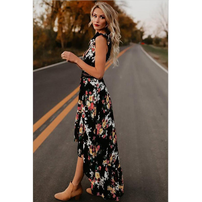 Damen Maxikleid Elastisch Floral