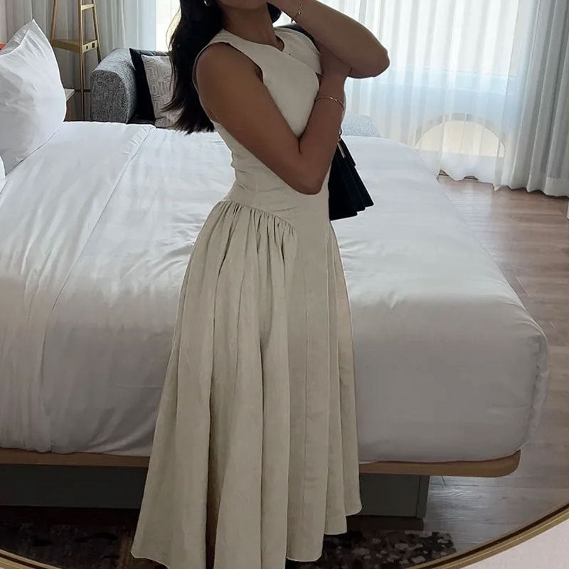 Damen Maxikleid mit Schlüsseleffekt und Volumenrock