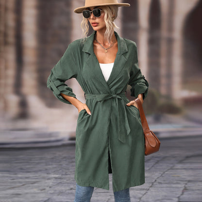 Damen Oversized Trenchcoat Taillierbar Eveloria - Eveloria