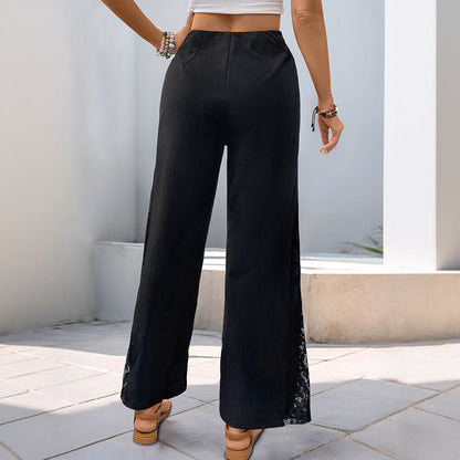 Damen Palazzo-Hose Spitzen-Details Eveloria