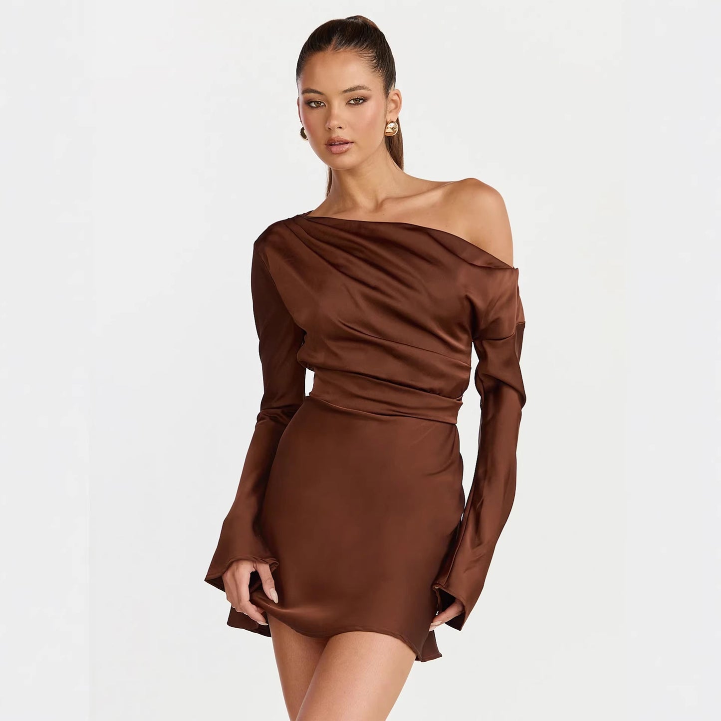 Damen Cocktailkleid Asymmetrisch Off-Shoulder Elegant Eveloria