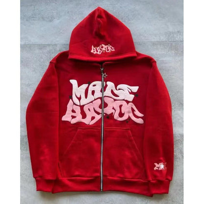 Damen Kapuzenjacke Lässiger Schnitt Graffiti Print Eveloria