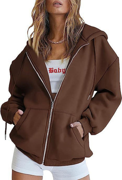 Damen Oversized Kapuzenjacke mit Taschen Eveloria
