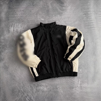 Damen Sportjacke Funktionsjacke Klassisch Schwarz Weiß - Eveloria