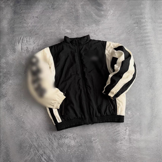 Damen Sportjacke Funktionsjacke Klassisch Schwarz Weiß - Eveloria