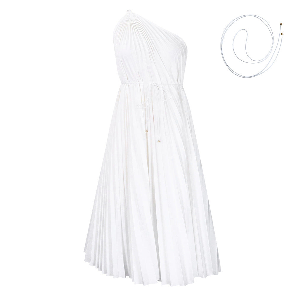 Damen Wickelkleid Asymmetrisch Elegante Falten