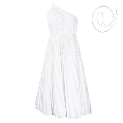 Damen Wickelkleid Asymmetrisch Elegante Falten